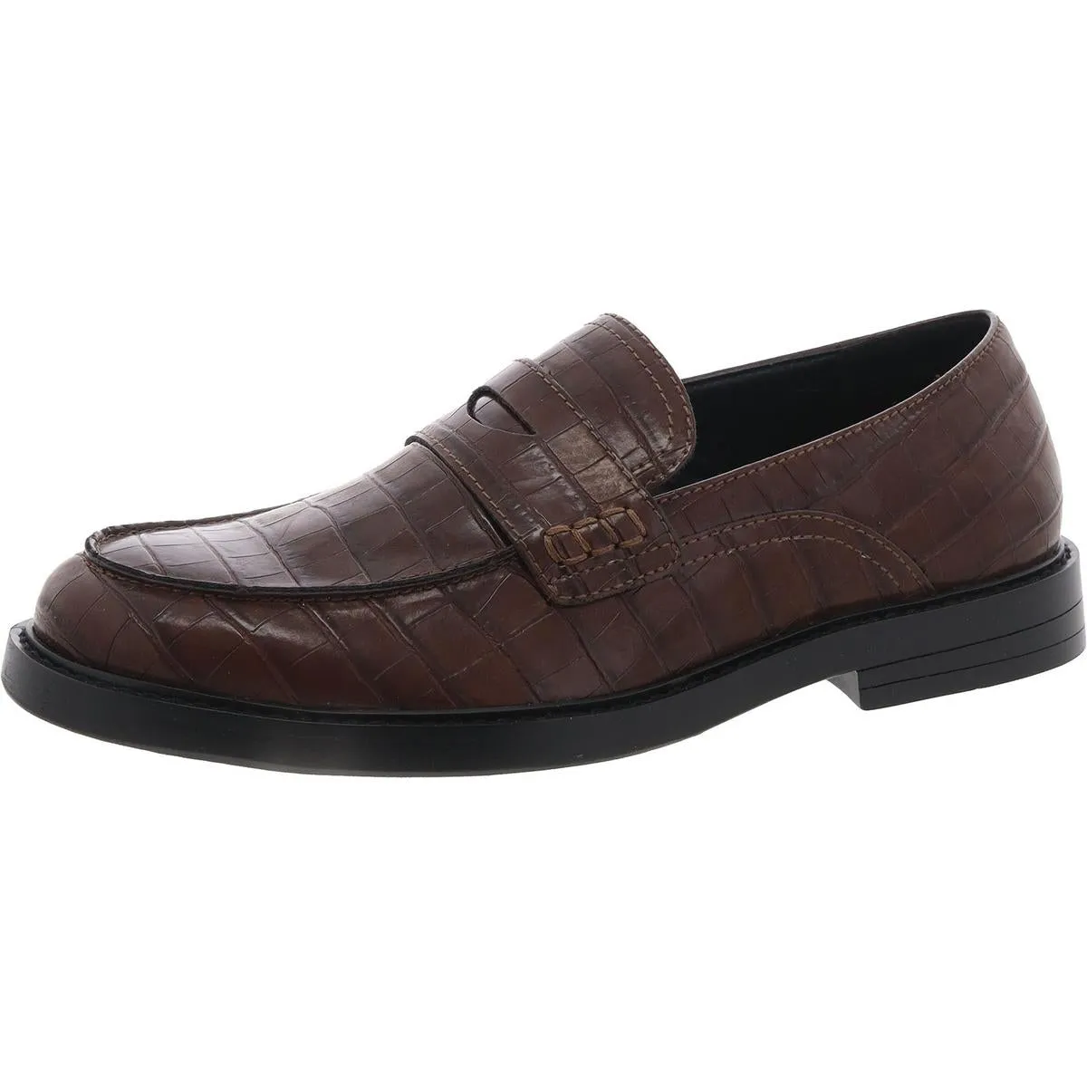 INC Mens Griffin Faux Leather Slip-On Loafers