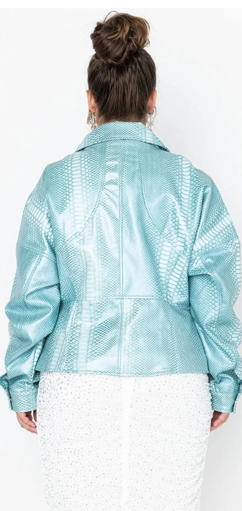 ISSA BLUE THANG  CROC CORSET JACKET