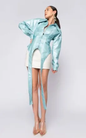 ISSA BLUE THANG  CROC CORSET JACKET