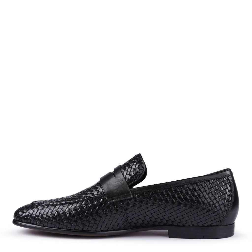 Lima Black Woven Loafers