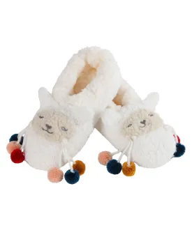 Llama Pom-Pom Critter Plush-Lined Slippers