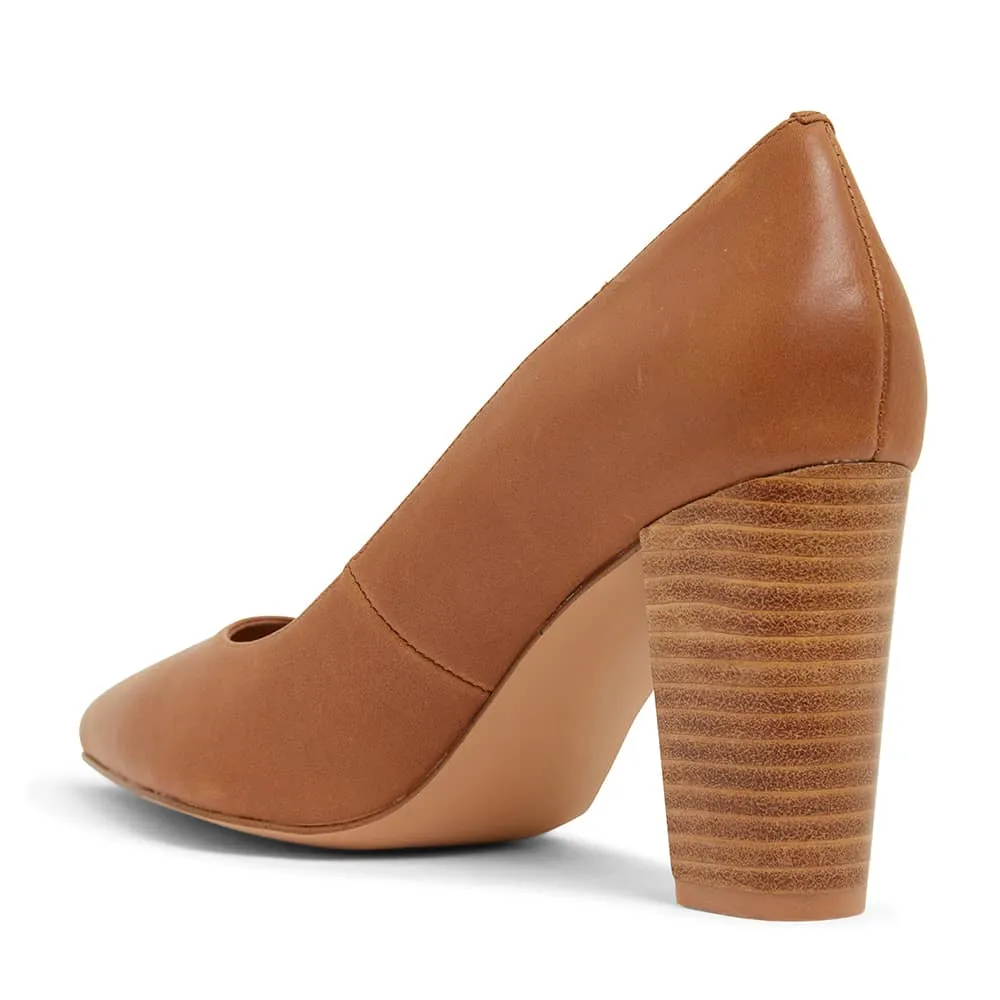 Lyric Heel in Cognac Leather