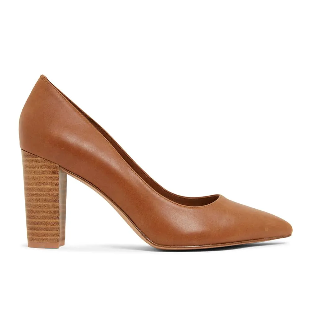 Lyric Heel in Cognac Leather