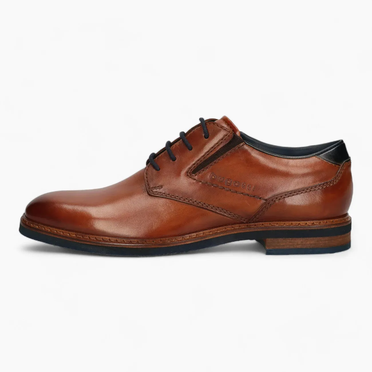 Maik Exko Men's Cognac Leather Business Derby Shoes – Extra Wide Fit, Removable Insole