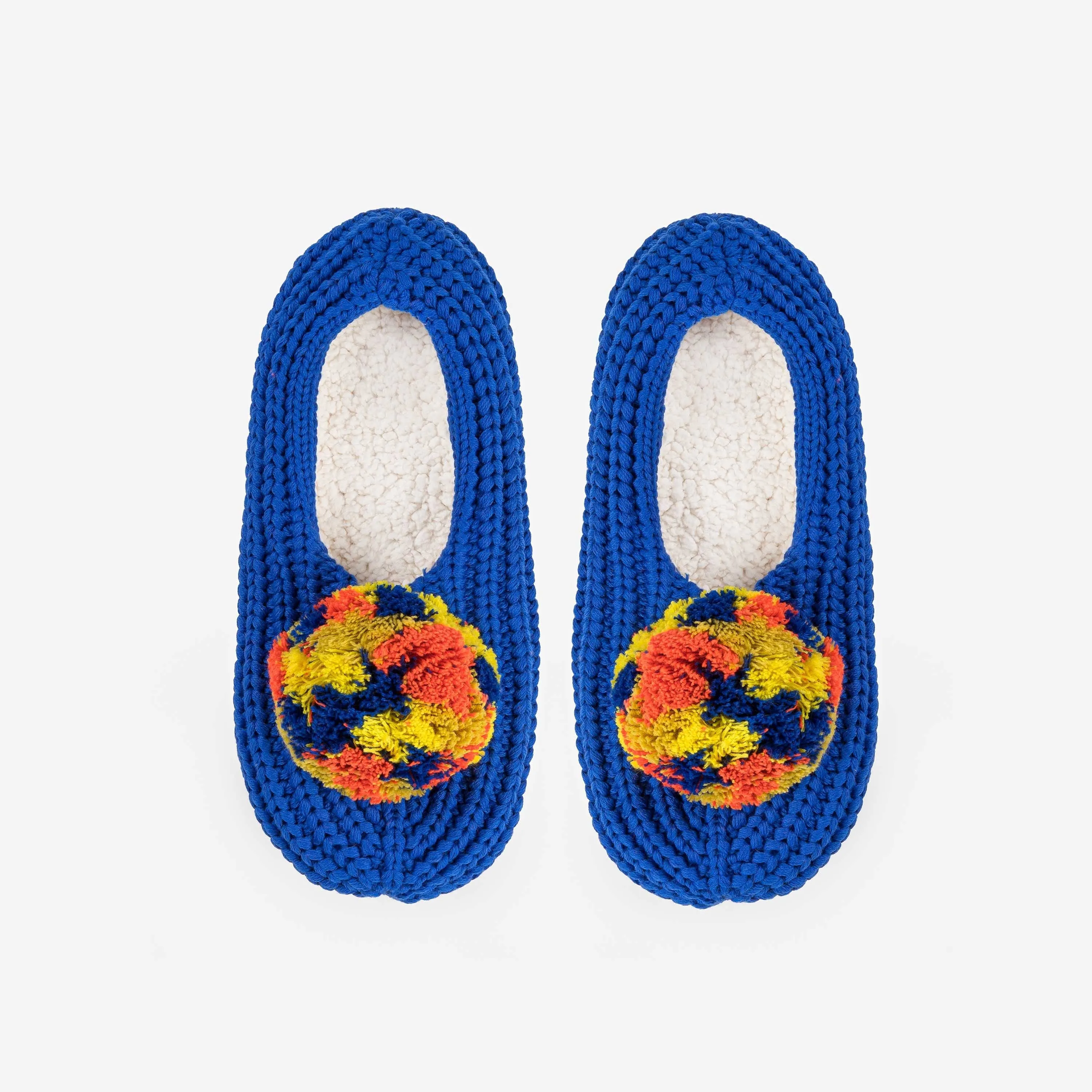 Marble Pom Knit Slippers