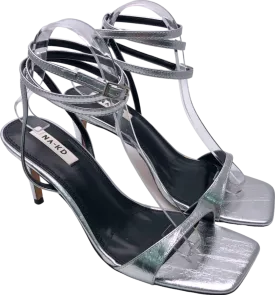 NA-KD Silver Strappy Heeled Sandals UK 7