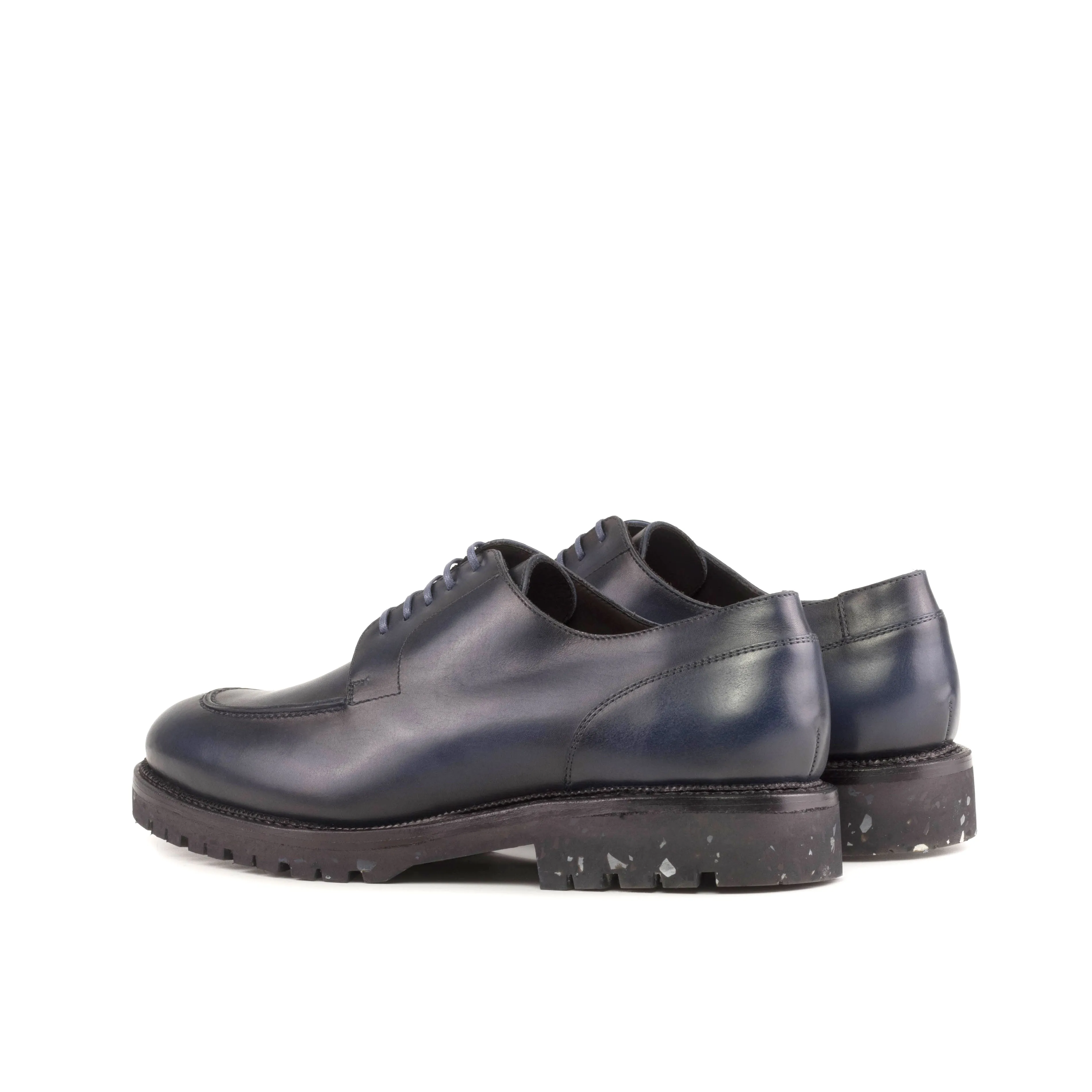 Navy Blue Derby Split Toe Chunky Shoes