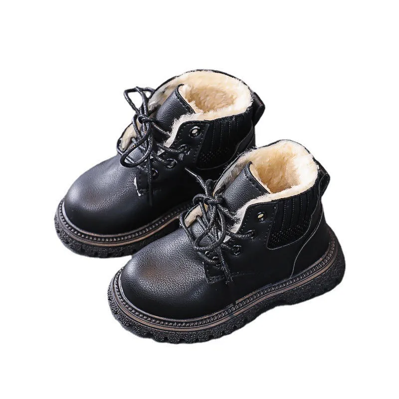 New Winter New Korean Fashion Front Zipper Princess Leather Boots