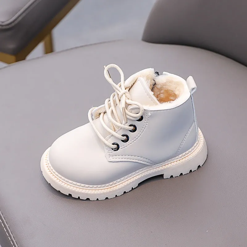 New Winter New Korean Fashion Front Zipper Princess Leather Boots