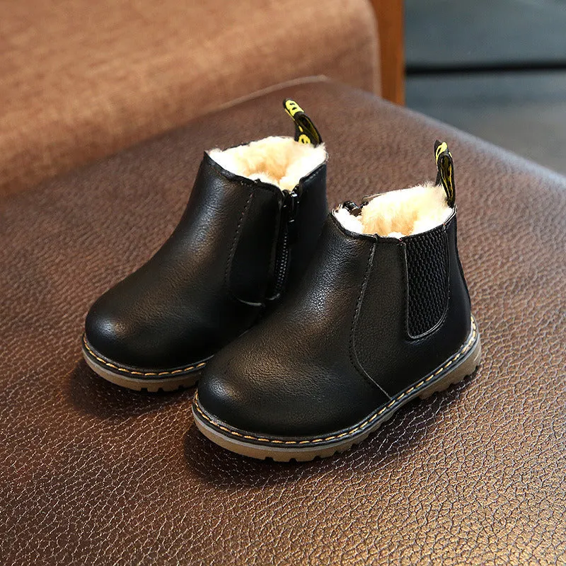 New Winter New Korean Fashion Front Zipper Princess Leather Boots