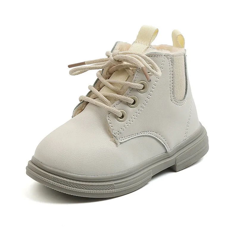 New Winter New Korean Fashion Front Zipper Princess Leather Boots