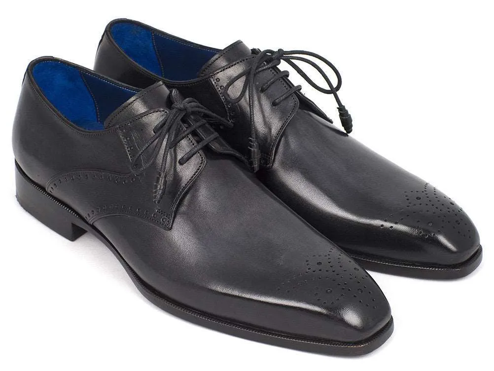 Paul Parkman Black Medallion Derby Shoes