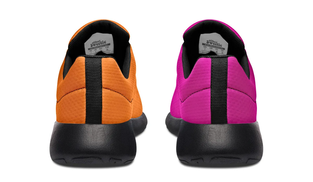 Pink And Orange Mismatch Sneakers