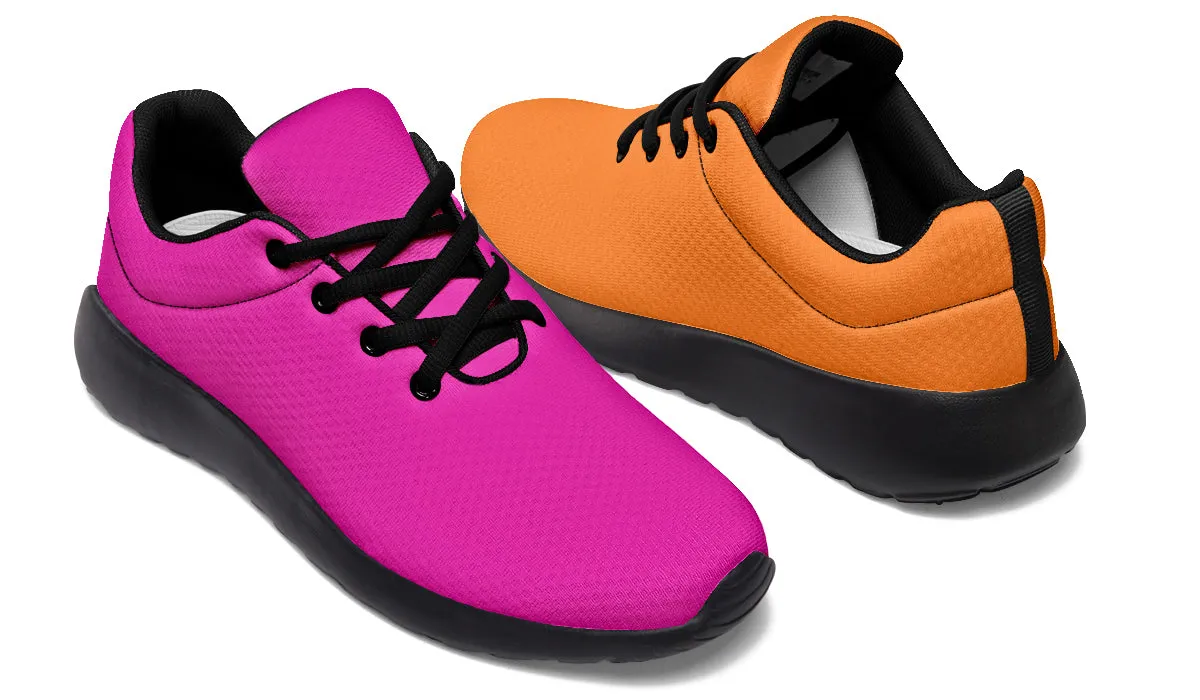 Pink And Orange Mismatch Sneakers