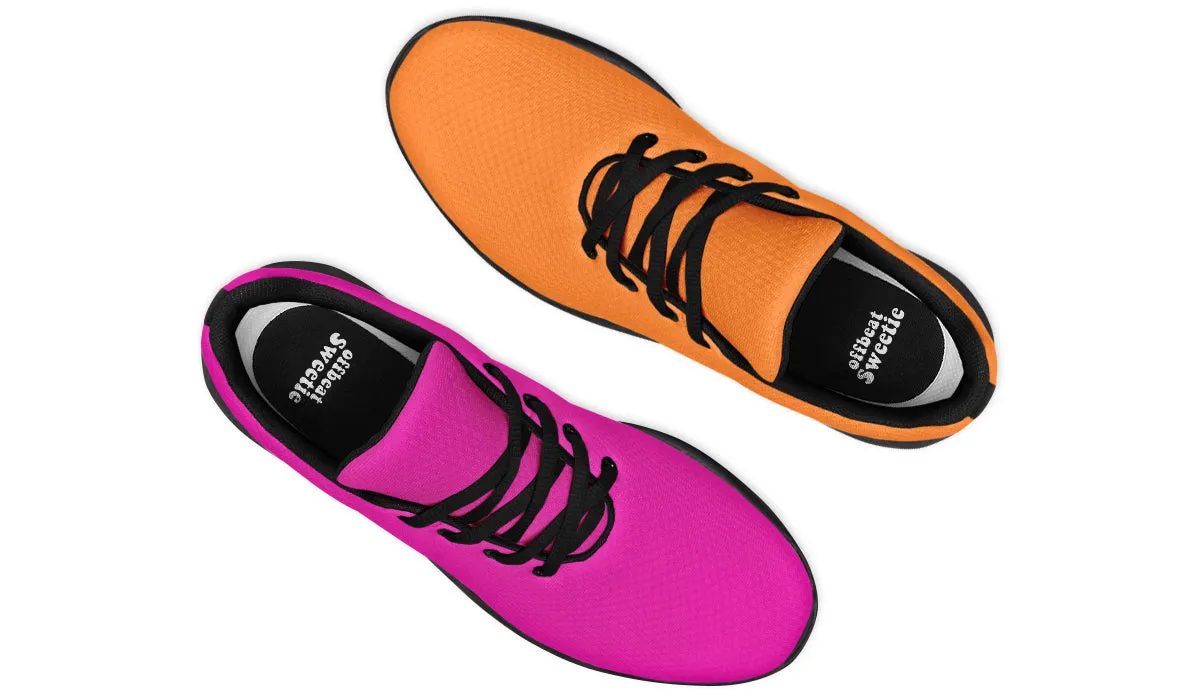 Pink And Orange Mismatch Sneakers