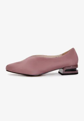 Pointed Tip Suede Ballerinas - Pink