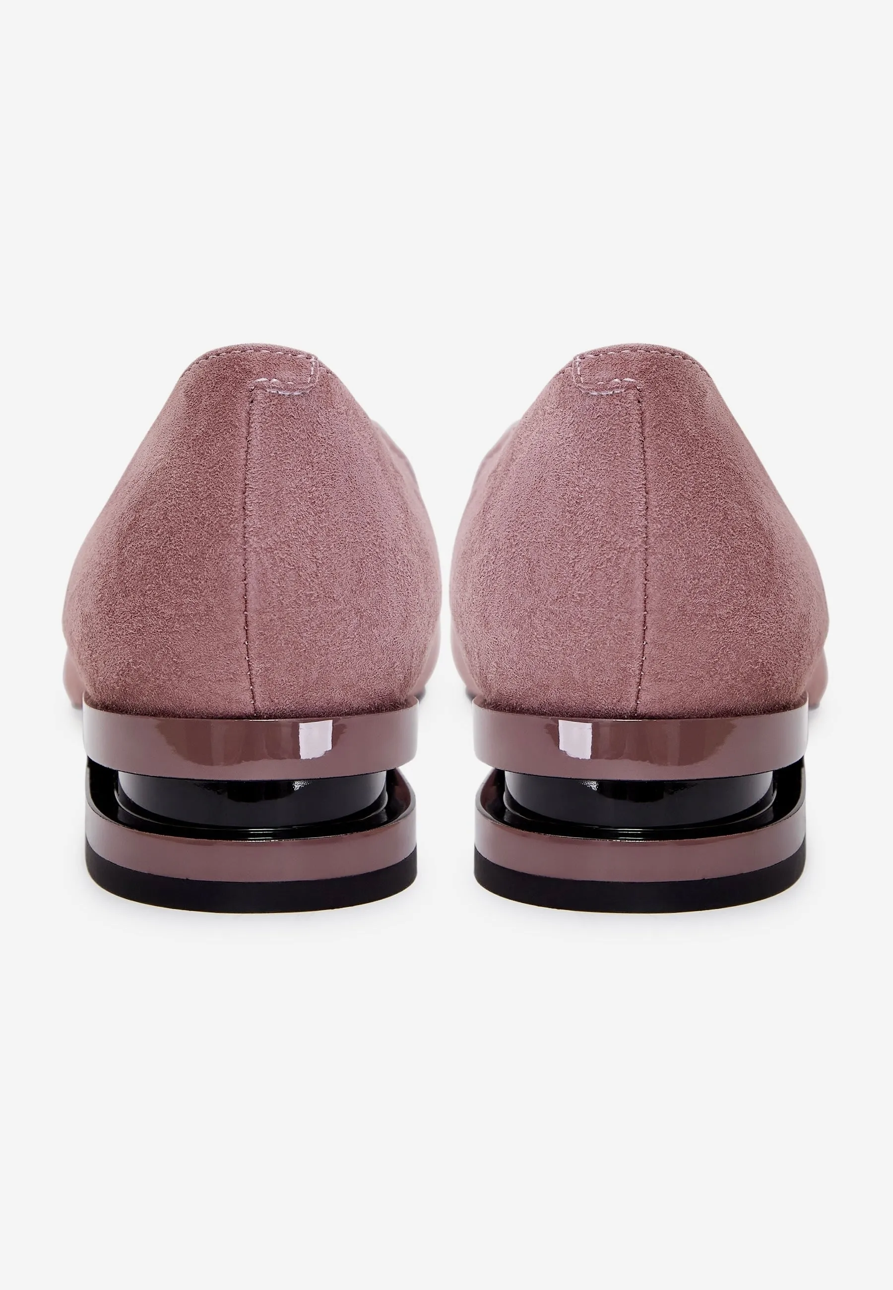 Pointed Tip Suede Ballerinas - Pink