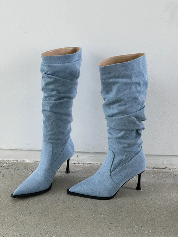 Pointed-Toe Stilettos Boots