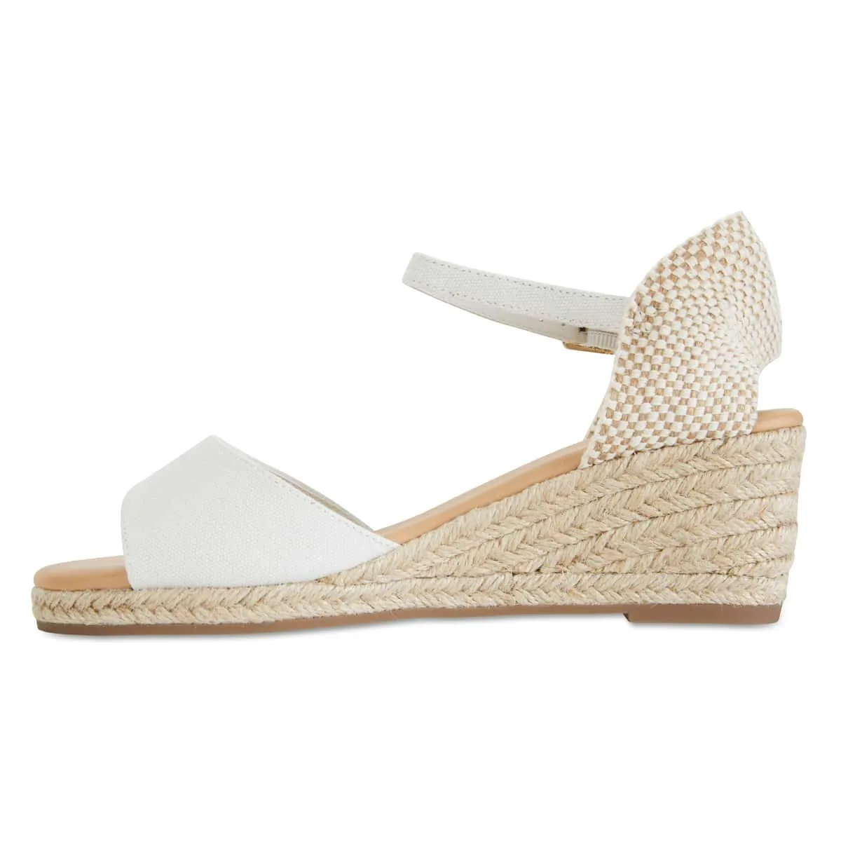 Safari Espadrille in White Fabric