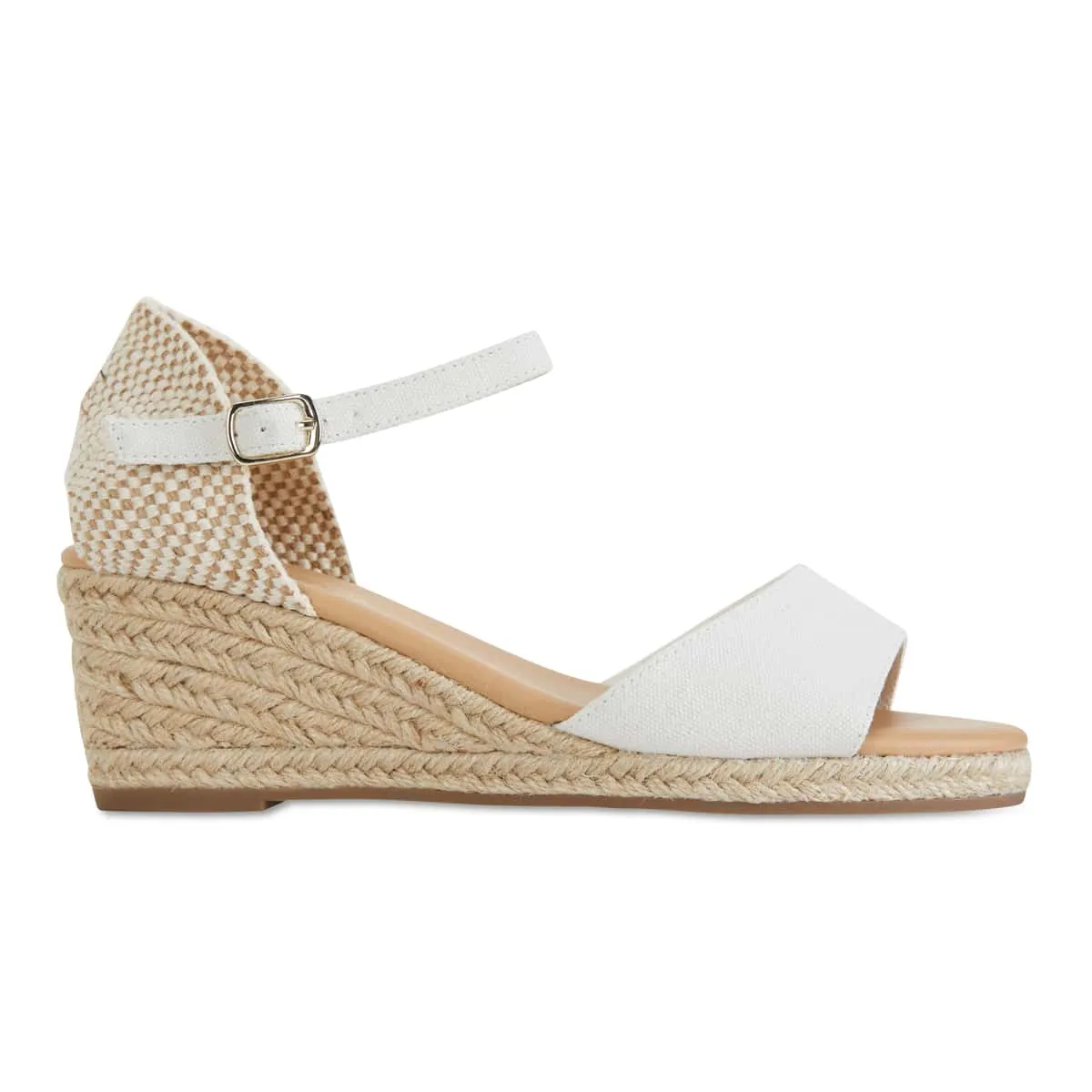 Safari Espadrille in White Fabric