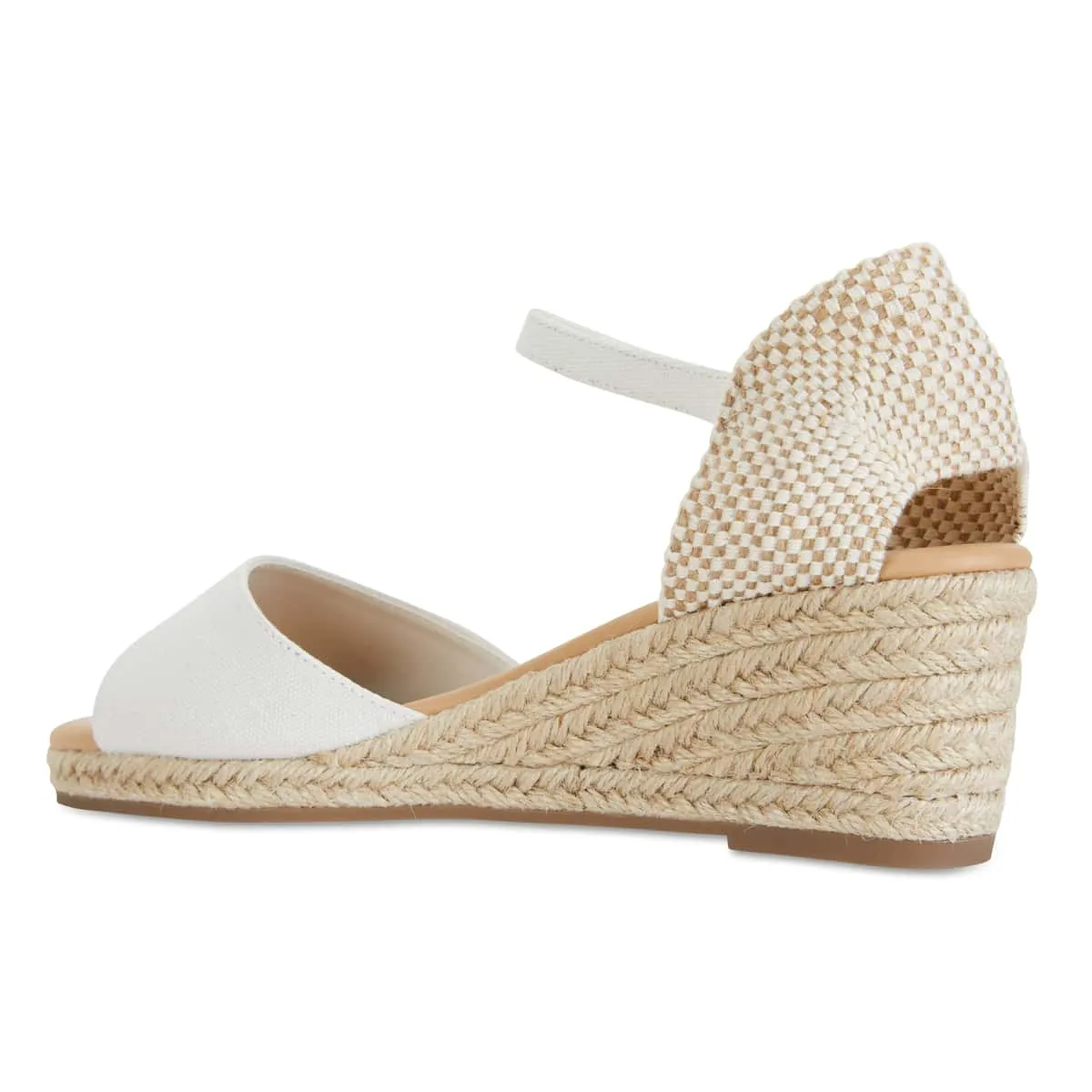 Safari Espadrille in White Fabric