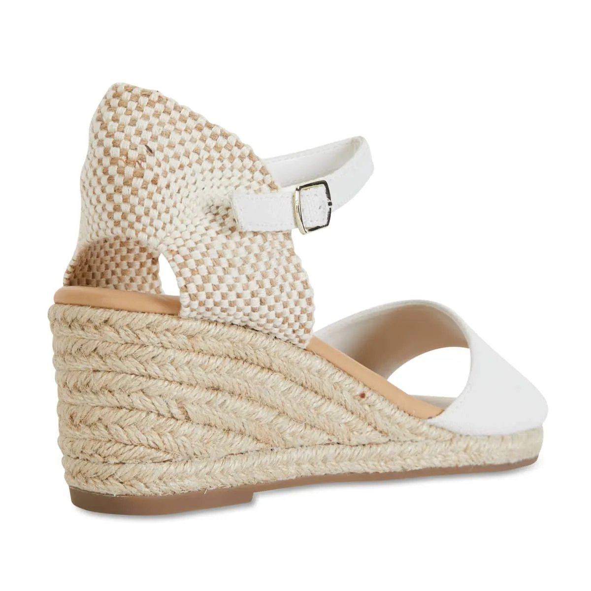 Safari Espadrille in White Fabric