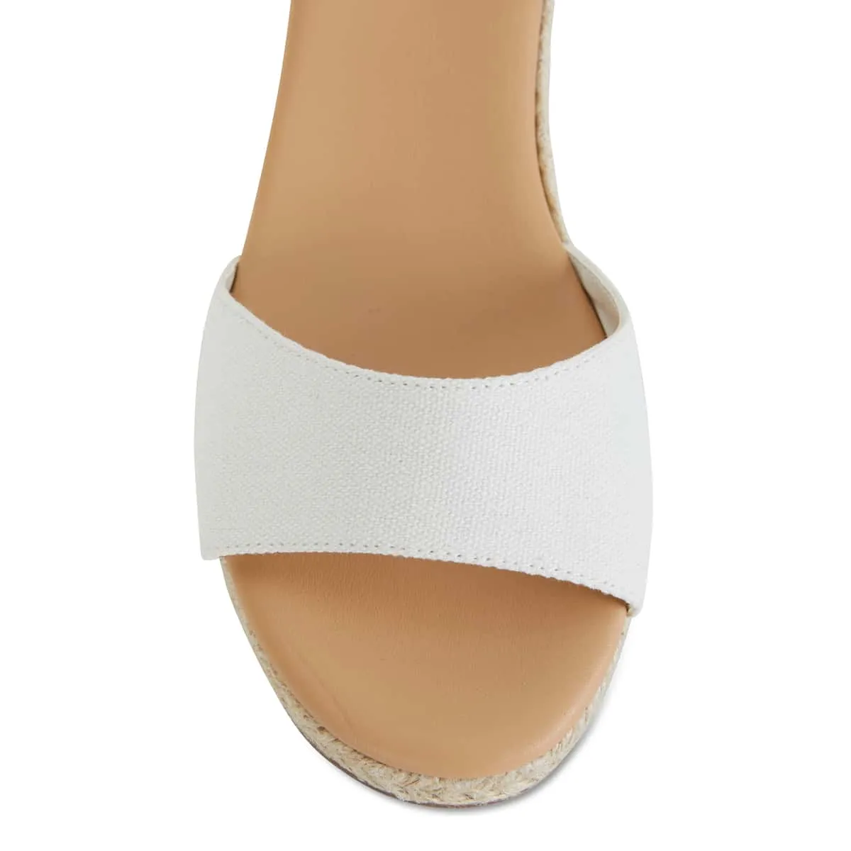 Safari Espadrille in White Fabric