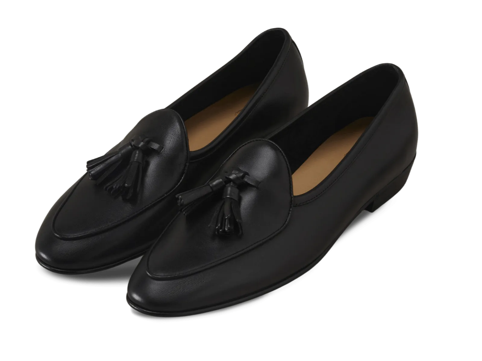 Sagan Classic Tassel Loafers in Black Drape Calf