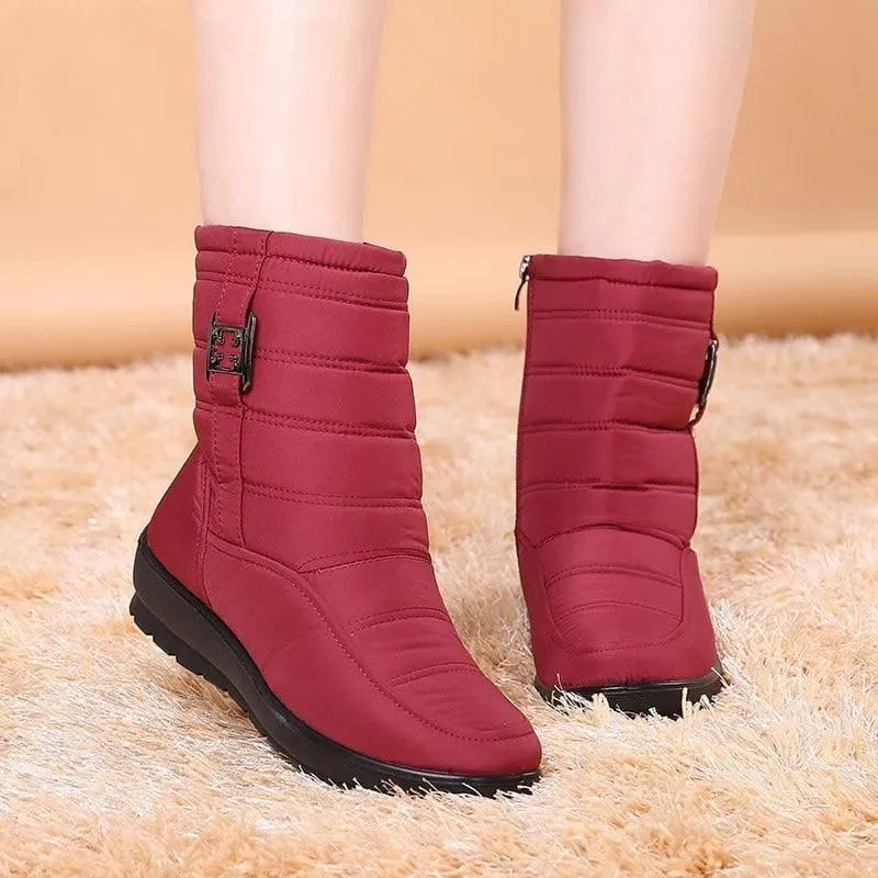 Snow Ankle Boots Female Zipper Down Winter Anti Skid Waterproof Boots