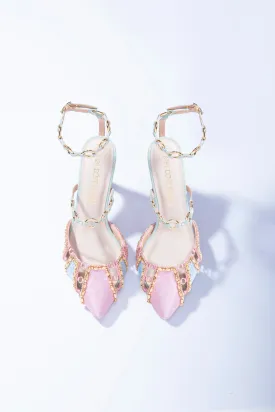 Sugar Ringlet Stilettos - Multicolour Pink Pointed Stiletto