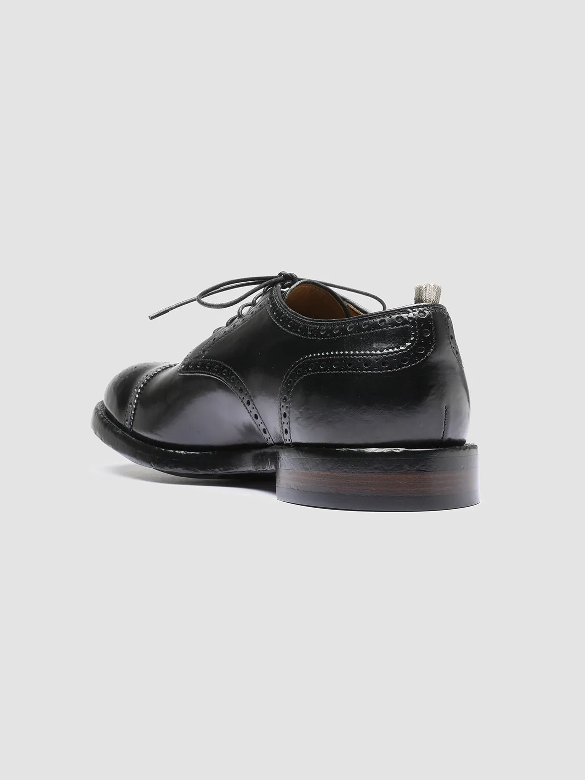 TEMPLE 003 - Black Leather Derby Shoes