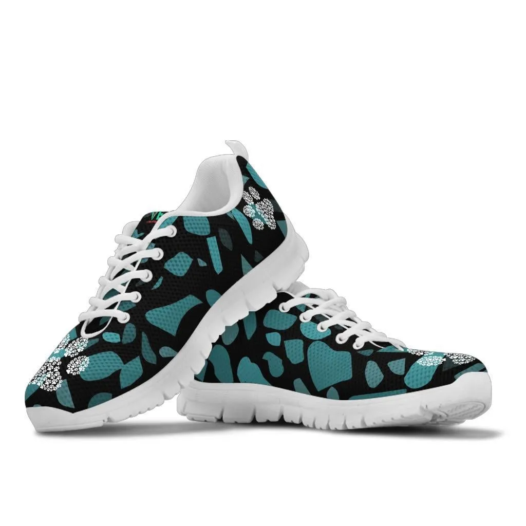 Terra Pattern with Pawprints - Women's Sneakers