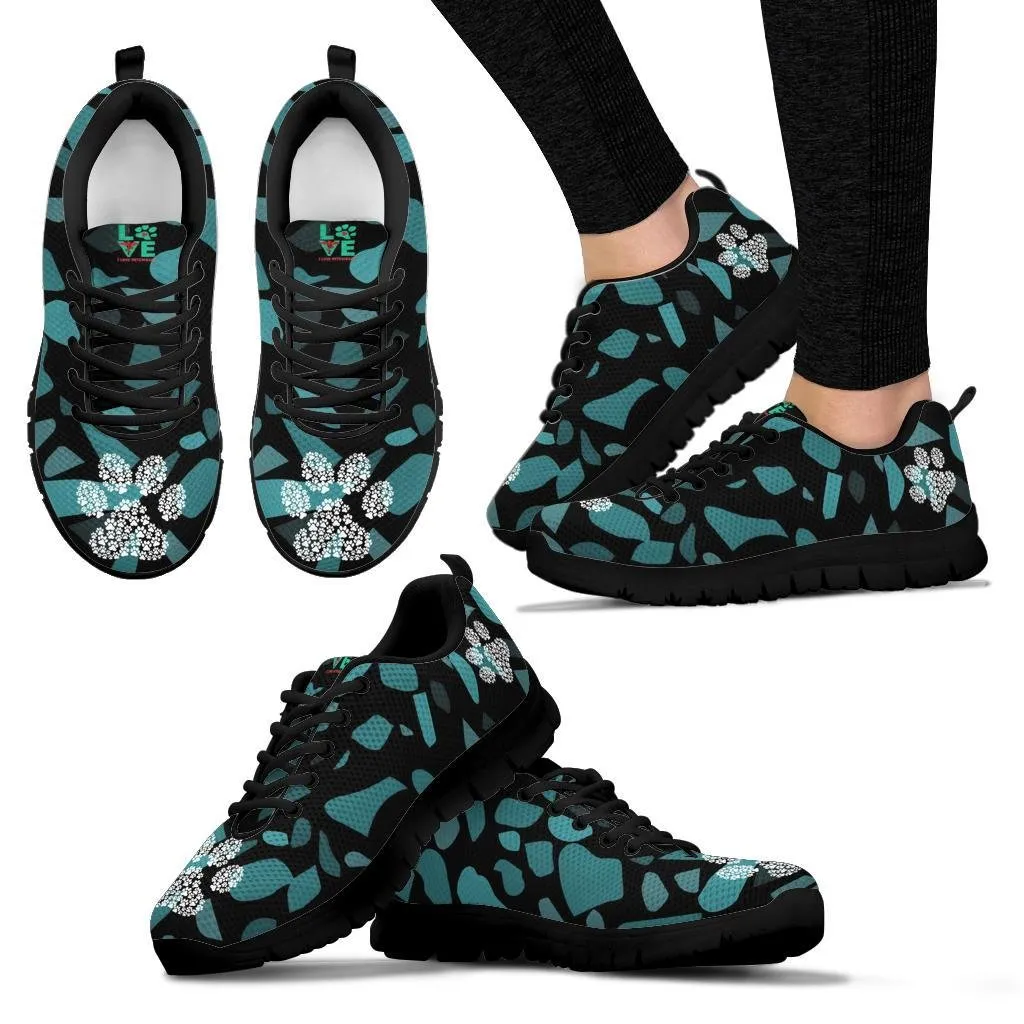 Terra Pattern with Pawprints - Women's Sneakers