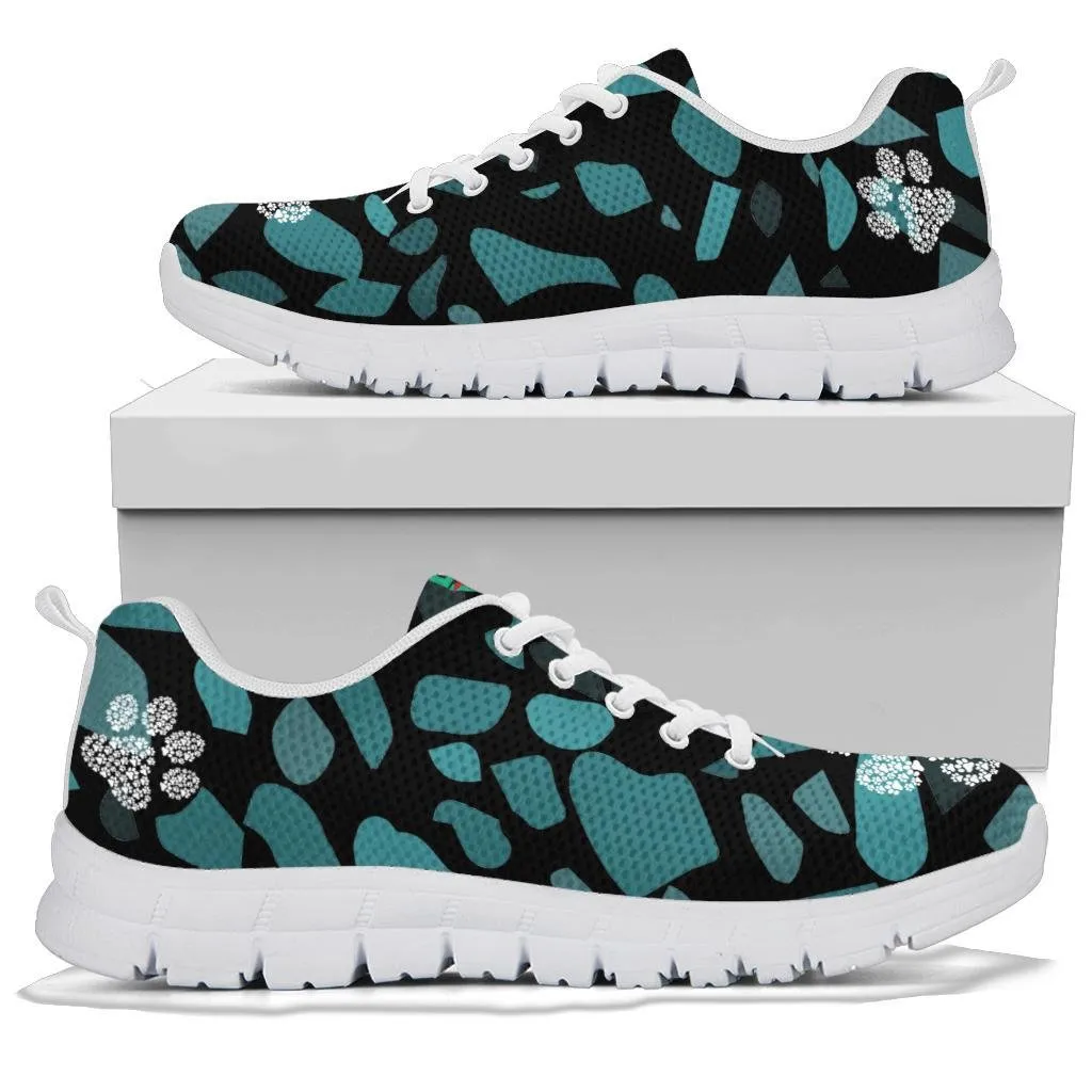 Terra Pattern with Pawprints - Women's Sneakers