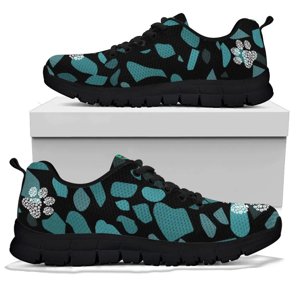 Terra Pattern with Pawprints - Women's Sneakers