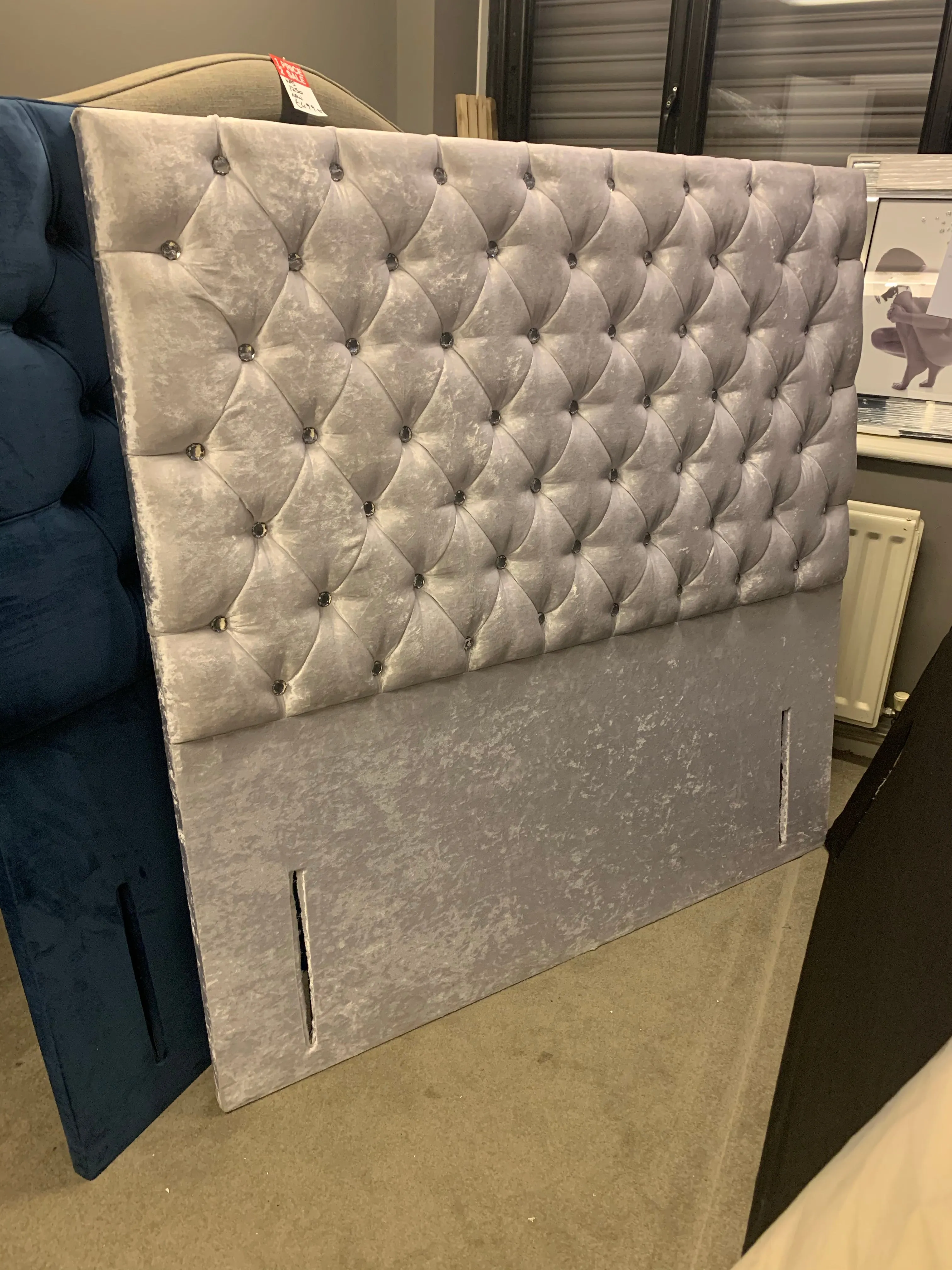 Venture Headboard 4ft6 Clearance silver instore purchase   1 only