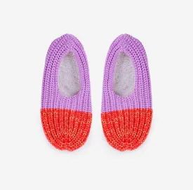 Verloop: Colorblock Knit Slippers - Poppy Lilac