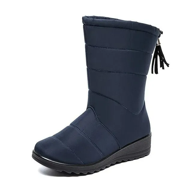 Waterproof Snow Boots -  Fashion Tassel Waterproof Winter Boots for Women Non Slip Plush