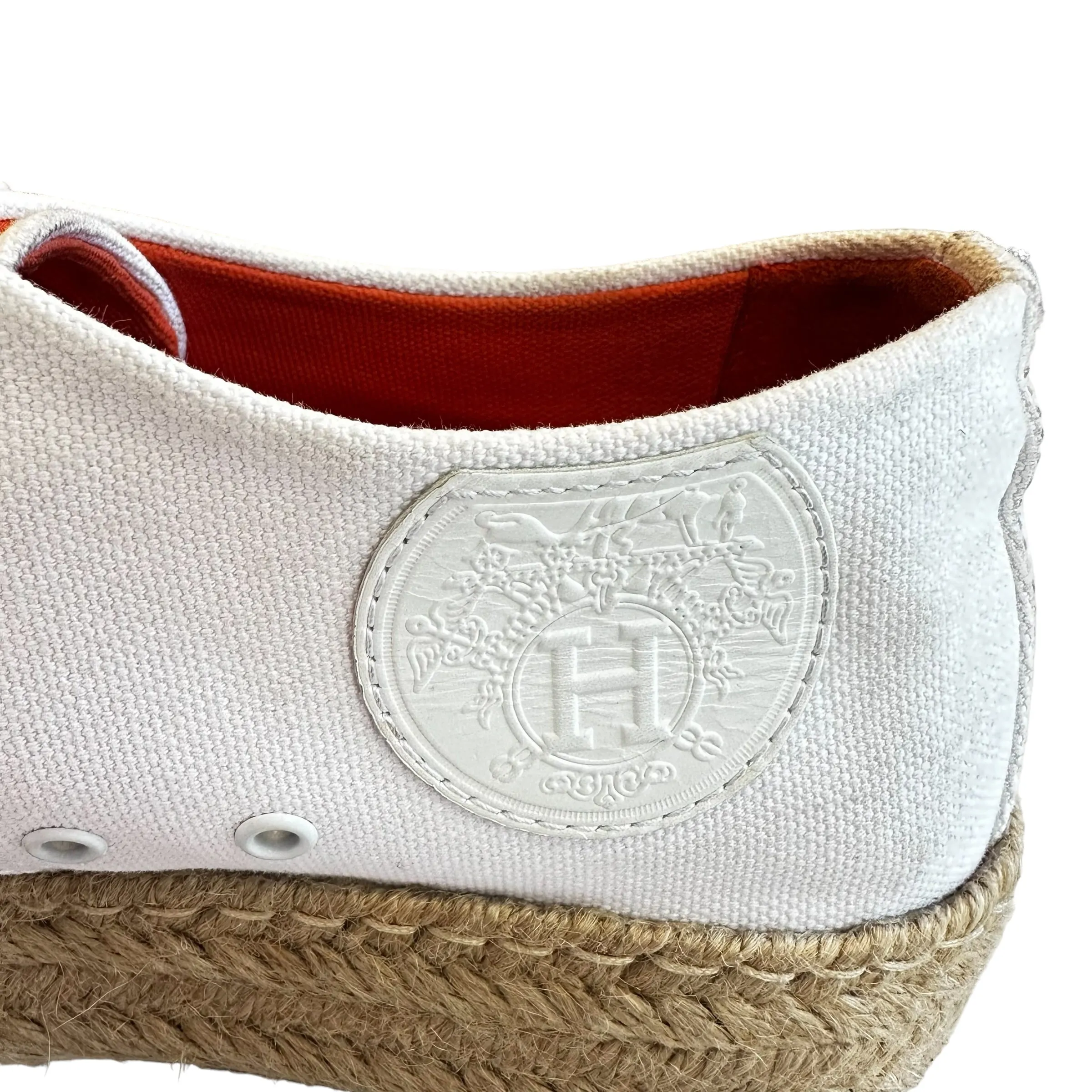 White Natural Raffia Espadrilles - 6.5