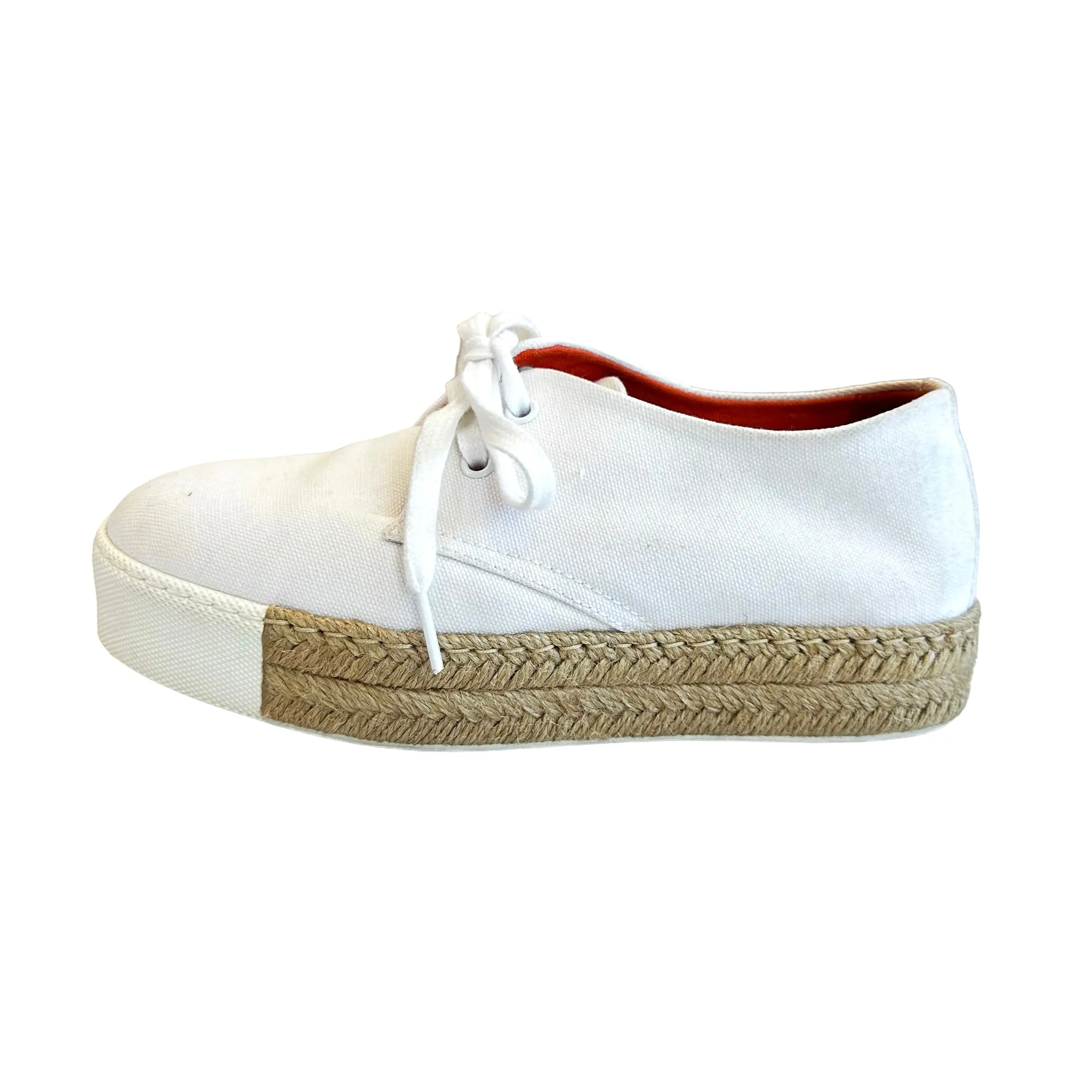 White Natural Raffia Espadrilles - 6.5