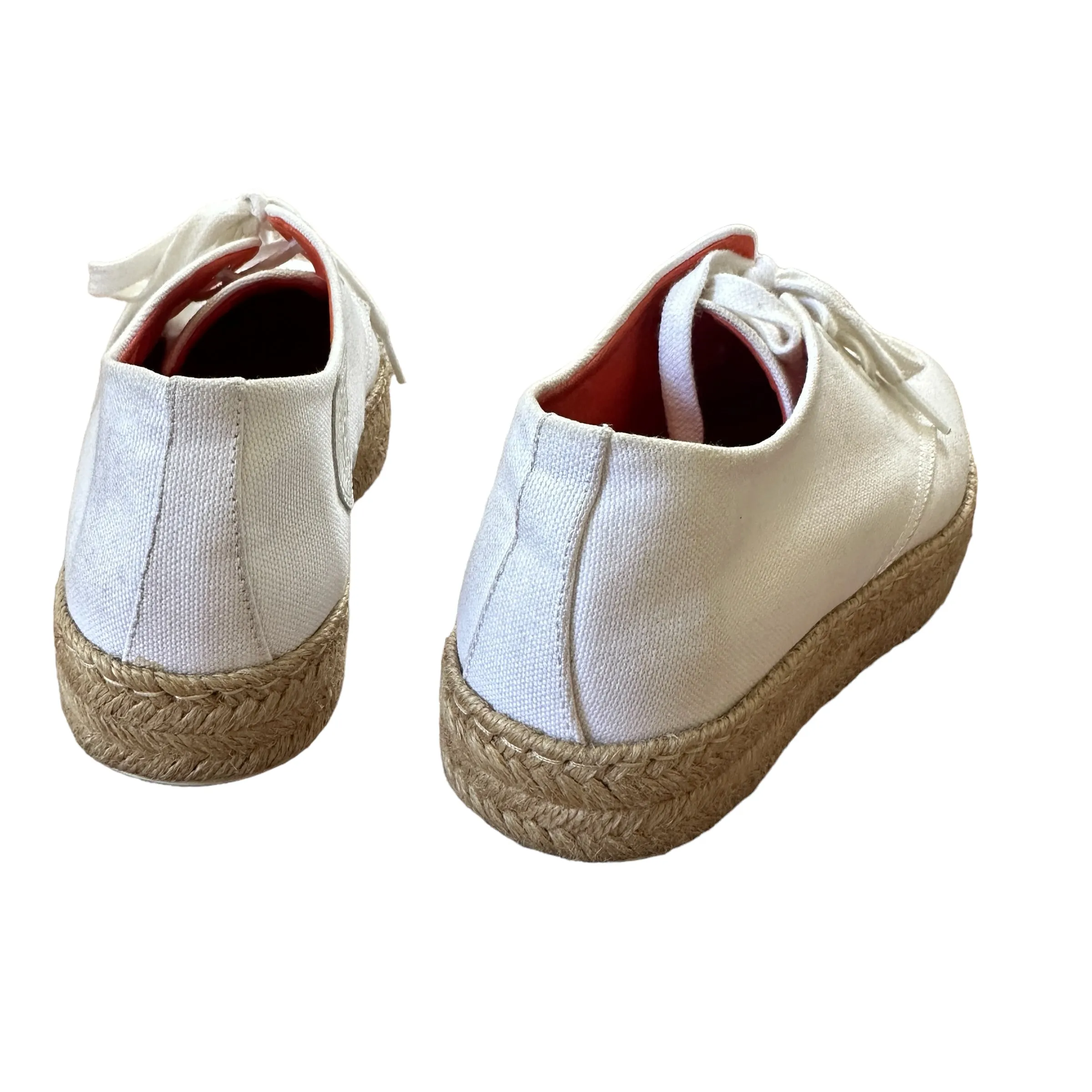 White Natural Raffia Espadrilles - 6.5