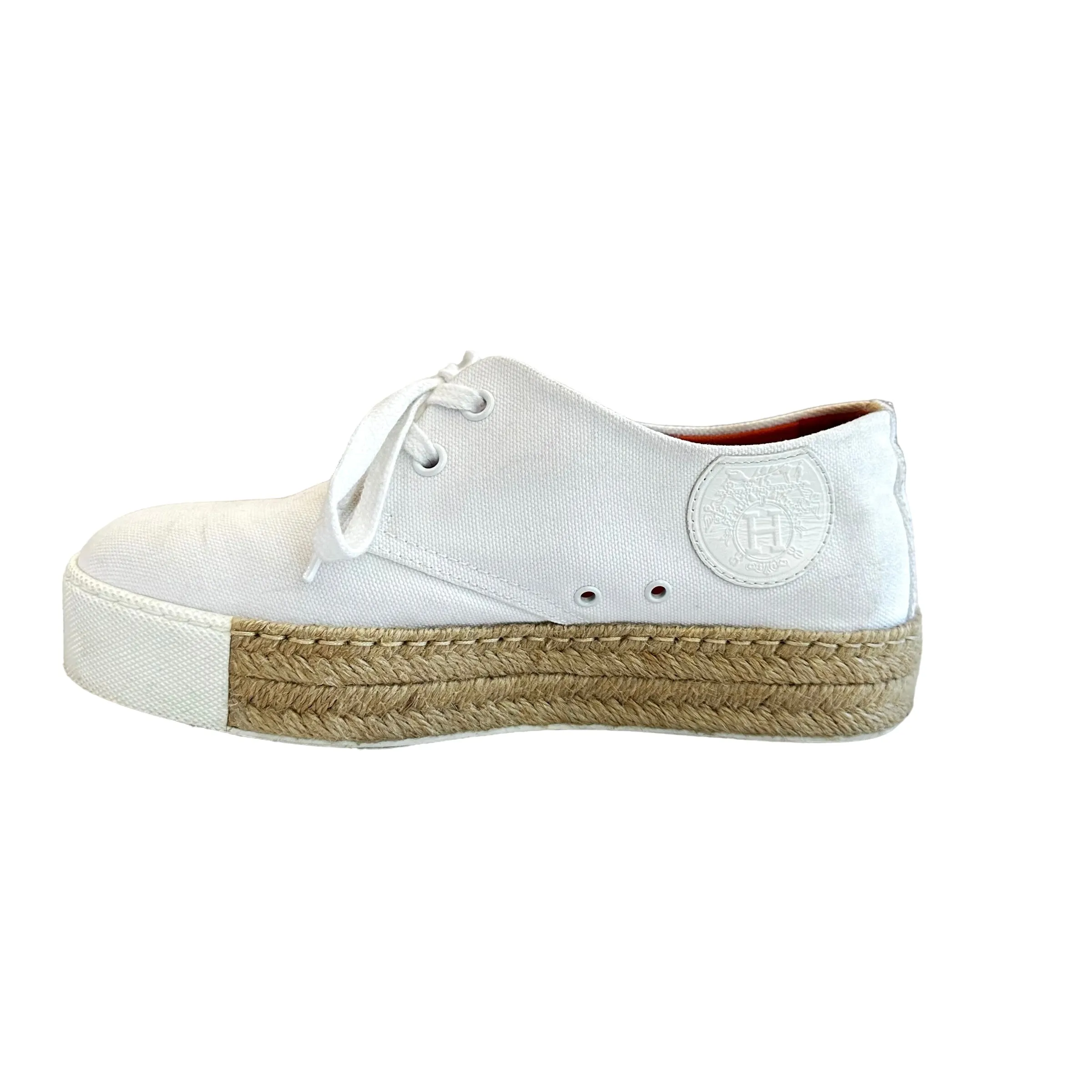 White Natural Raffia Espadrilles - 6.5