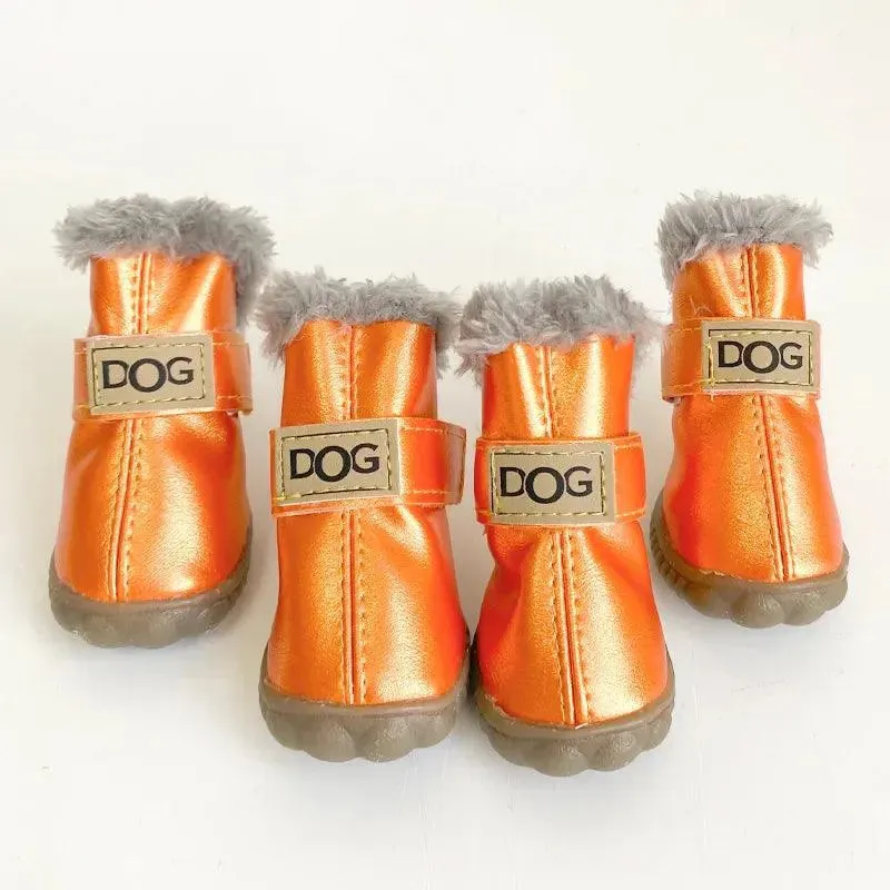 Winter Dog Snow Boots with Fur