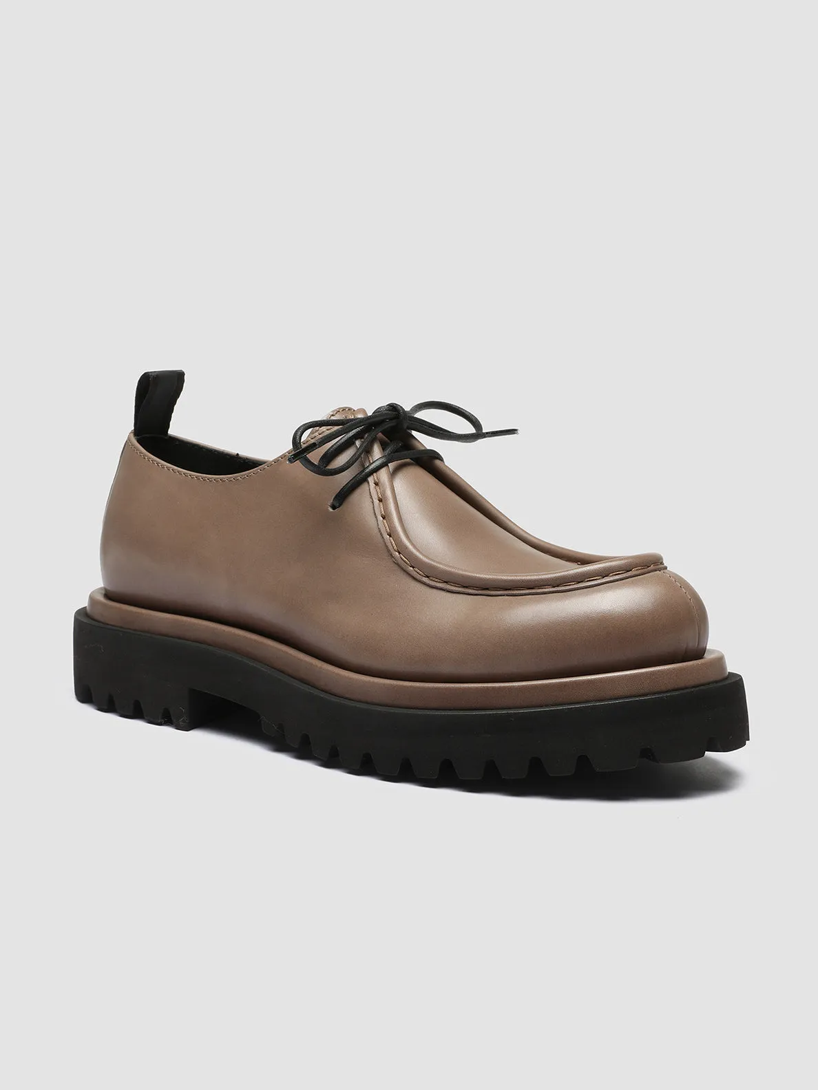 WISAL 002 - Taupe Leather Derby Shoes